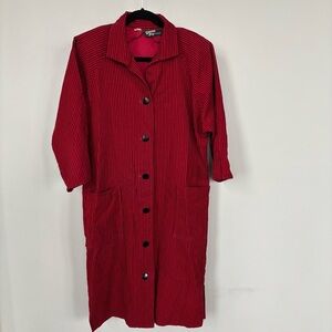 Dawn Joy Fashions Vintage‎ Corduroy Button Front Dress Size L